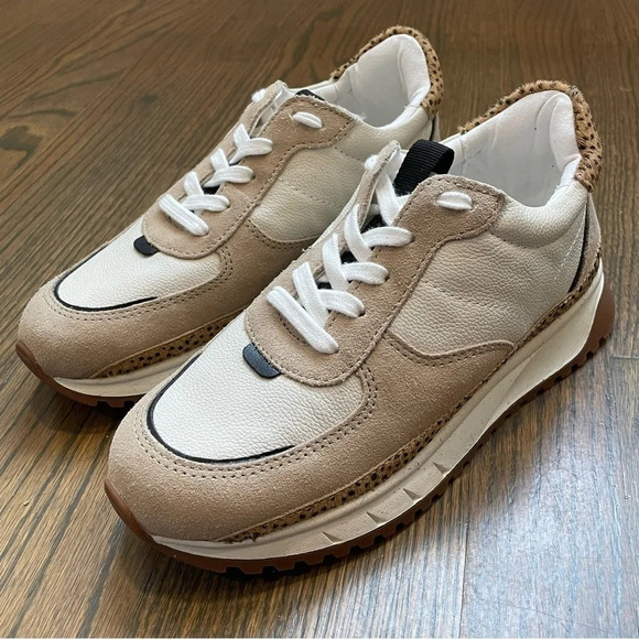 Madewell Kickoff Trainer Sneaker in Leather and Spot Dot Calf Hair Women’s 6 - Picture 3 of 11